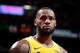 CHICAGO, IL - MARCH 12: LeBron James #23 of the Los Angeles Lakers looks on against the Chicago Bulls on March 12, 2019 at the United Center in Chicago, Illinois. NOTE TO USER: User expressly acknowledges and agrees that, by downloading and or using this photograph, user is consenting to the terms and conditions of the Getty Images License Agreement. Mandatory Copyright Notice: Copyright 2019 NBAE (Photo by Nathaniel S. Butler/NBAE via Getty Images)