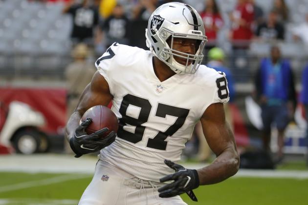 Oakland Raiders tight end Jared Cook (87) during an NFL football game against the Arizona Cardinals, Sunday, Nov. 18, 2018, in Glendale, Ariz. (AP Photo/Rick Scuteri)