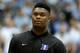 CHAPEL HILL, NORTH CAROLINA - MARCH 09: Zion Williamson #1 of the Duke Blue Devils watches on before their game against the North Carolina Tar Heels at Dean Smith Center on March 09, 2019 in Chapel Hill, North Carolina. (Photo by Streeter Lecka/Getty Images)