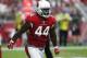 Final de defesa do Arizona Cardinals Markus Golden durante a primeira metade de um jogo de futebol da NFL contra o San Francisco 49ers, domingo, 28 de outubro de 2018, em Glendale, Arizona (AP Photo / Ralph Freso)