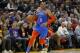 Oklahoma City Thunder guard Russell Westbrook brings the ball up court in the first half during an NBA basketball game against the Utah Jazz Monday, March 11, 2019, in Salt Lake City. (AP Photo/Rick Bowmer)