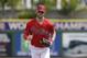 Philadelphia Phillies' Bryce Harper during the first inning of a spring training baseball game against the Tampa Bay Rays Monday, March 11, 2019, in Clearwater, Fla. (AP Photo/Chris O'Meara)
