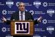 New York Giants general manager Dave Gettleman speaks after being introduced during an NFL football news conference, Friday, Dec. 29, 2017, in East Rutherford, N.J. (AP Photo/Adam Hunger)