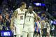 NASHVILLE, TENNESSEE - MARCH 16: Jared Harper #1 of the Auburn Tigers celebrates with Samir Doughty #10 after making a three point basket against the Florida Gators during the semifinals of the SEC Basketball Tournament at Bridgestone Arena on March 16, 2019 in Nashville, Tennessee. (Photo by Andy Lyons/Getty Images)