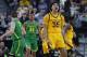 Arizona State's Taeshon Cherry (35) celebrates after a play against Oregon during the first half of an NCAA college basketball game in the semifinals of the Pac-12 men's tournament Friday, March 15, 2019, in Las Vegas. (AP Photo/John Locher)