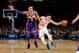 NEW YORK, NY MARCH 17: Kevin Knox #20 of the New York Knicks handles the ball against Kyle Kuzma #0 of the Los Angeles Lakers during the game on March 17, 2019 at Madison Square Garden in New York City, New York. NOTE TO USER: User expressly acknowledges and agrees that, by downloading and or using this photograph, User is consenting to the terms and conditions of the Getty Images License Agreement. Mandatory Copyright Notice: Copyright 2019 NBAE (Photo by Nathaniel S. Butler/NBAE via Getty Images)