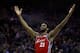 Philadelphia 76ers' Joel Embiid celebrates after a basket during the second half of an NBA basketball game against the Sacramento Kings, Friday, March 15, 2019, in Philadelphia. Philadelphia won 123-114. (AP Photo/Matt Slocum)