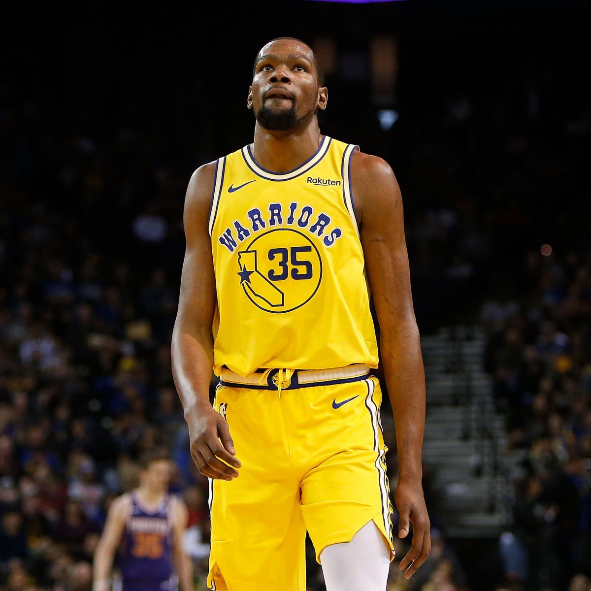 Kevin Durant Limps to Locker Room with Calf Injury vs. Rockets; Won't Return ...