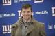 New York Giants quarterback Eli Manning speaks to reporters after an NFL football game against the Dallas Cowboys, Sunday, Dec. 30, 2018, in East Rutherford, N.J. The Cowboys defeated the Giants 36-35. (AP Photo/Bill Kostroun)