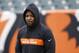 Cincinnati Bengals outside linebacker Vontaze Burfict walks the field during practice before an NFL football game against the Oakland Raiders, Sunday, Dec. 16, 2018, in Cincinnati. (AP Photo/Frank Victores)