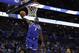 Duke's Zion Williamson (1) dunks against North Carolina during the second half of an NCAA college basketball game in the Atlantic Coast Conference tournament in Charlotte, N.C., Friday, March 15, 2019. (AP Photo/Nell Redmond)