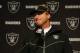 Oakland Raiders head coach Jon Gruden speaks to reporters during a news conference after an NFL football game against the Cincinnati Bengals, Sunday, Dec. 16, 2018, in Cincinnati. (AP Photo/Frank Victores)