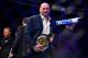 LAS VEGAS, NEVADA - MARCH 02: UFC President Dana White holds the UFC Legacy championship belt during the UFC 235 event at T-Mobile Arena on March 2, 2019 in Las Vegas, Nevada. (Photo by Chris Unger/Zuffa LLC/Zuffa LLC via Getty Images)