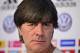 Germany's head coach Joachim Loew looks on as he addresses the media during a press conference on the eve of the friendly football match Germany v Serbia in Wolfsburg on March 19, 2019. (Photo by Tobias SCHWARZ / AFP) (Photo credit should read TOBIAS SCHWARZ/AFP/Getty Images)
