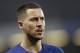 Chelsea's Eden Hazard stands during the English Premier League soccer match between Chelsea and Tottenham Hotspur at Stamford Bridge stadium, in London, dow}, Feb. 27, 2019. (AP Photo/Tim Ireland)
