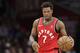 Toronto Raptors' Kyle Lowry drives against the Cleveland Cavaliers in the second half of an NBA basketball game, Monday, March 11, 2019, in Cleveland. (AP Photo/Tony Dejak)