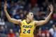 North Dakota State's Tyson Ward reacts after scoring during the first half of a First Four game of the NCAA college basketball tournament against NC Central, Wednesday, March 20, 2019, in Dayton, Ohio. (AP Photo/John Minchillo)