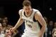 San Antonio Spurs' Jakob Poeltl of Austria plays against the Minnesota Timberwolves in an NBA basketball game Wednesday, Nov. 28, 2018, in Minneapolis. (AP Photo/Jim Mone)