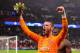 PARIS, FRANCE - MARCH 06: David De Gea of Manchester United celebrates at full-time following the UEFA Champions League Round of 16 Second Leg match between Paris Saint-Germain and Manchester United at Parc des Princes on March 06, 2019 in Paris, France. (Photo by Chris Brunskill/Fantasista/Getty Images)