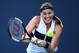 MIAMI GARDENS, FLORIDA - MARCH 21: Petra Kvitova of Czech Republic in action against Maria Sakkari of Greece during day four of the Miami Open tennis on March 21, 2019 in Miami Gardens, Florida. (Photo by Julian Finney/Getty Images)