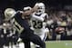 FILE - In this Jan. 20, 2019, file photo, Los Angeles Rams' Nickell Robey-Coleman breaks up a pass intended for New Orleans Saints' Tommylee Lewis during the second half of the NFL football NFC championship game in New Orleans. The NFL’s competition committee discussed the league’s replay system during its annual meeting in Indianapolis but reached no consensus on possible changes. And it may not recommend any major alterations. Officiating and the use of replays have been under scrutiny since a missed pass interference call and helmet-first hit in the final two minutes of the NFC championship game helped the Los Angeles Rams force overtime and eventually reach the Super Bowl. (AP Photo/Gerald Herbert, File)