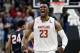 Maryland 's Bruno Fernando (23) celebrates during the final moments of the second half of a first round men's college basketball game against Belmont in the NCAA Tournament in Jacksonville, Fla., Thursday, March 21, 2019. (AP Photo/John Raoux)