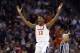 COLUMBIA, SOUTH CAROLINA - MARCH 22: De'Andre Hunter #12 of the Virginia Cavaliers celebrates after a play in the second half against the Gardner Webb Runnin Bulldogs during the first round of the 2019 NCAA Men's Basketball Tournament at Colonial Life Arena on March 22, 2019 in Columbia, South Carolina. (Photo by Streeter Lecka/Getty Images)