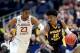 HARTFORD, CONNECTICUT - MARCH 23: Ja Morant #12 of the Murray State Racers is defended by M.J. Walker #23 of the Florida State Seminoles in the first half during the second round of the 2019 NCAA Men's Basketball Tournament at XL Center on March 23, 2019 in Hartford, Connecticut. (Photo by Rob Carr/Getty Images)