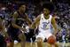 COLUMBUS, OHIO - MARCH 24: Coby White #2 of the North Carolina Tar Heels drives with the ball against Nahziah Carter #11 of the Washington Huskies during their game in the Second Round of the NCAA Basketball Tournament at Nationwide Arena on March 24, 2019 in Columbus, Ohio. (Photo by Gregory Shamus/Getty Images)