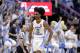 North Carolina&#39;s Coby White (2) reacts following a play against Duke during the second half of an NCAA college basketball game in Chapel Hill, N.C., Saturday, March 9, 2019. North Carolina won 79-70. (AP Photo / Gerry Broome)