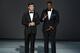 LOS ANGELES, CA - SEPTEMBER 17: Colin Jost (L) and Michael Che speak onstage during the 70th Emmy Awards at Microsoft Theater on September 17, 2018 in Los Angeles, California. (Photo by Kevin Winter/Getty Images)