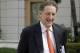 San Francisco Giants CEO Larry Baer walks to a meeting of MLB owners, Wednesday, Jan. 20, 2016, in Coral Gables, Fla. The two-day meeting of baseball owners is expected to include updates on stadium security, preventing takeout slides at second base, and instant replay.(AP Photo/Lynne Sladky)