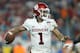 MIAMI, FL - DECEMBER 29: Kyler Murray #1 of the Oklahoma Sooners looks to pass against the Alabama Crimson Tide during the College Football Playoff Semifinal at the Capital One Orange Bowl at Hard Rock Stadium on December 29, 2018 in Miami, Florida. (Photo by Michael Reaves/Getty Images)