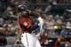 Arizona Diamondbacks' Steven Souza Jr. in action against the Chicago White Sox in a spring training baseball game Monday, March 25, 2019, in Phoenix, Ariz. (AP Photo/Elaine Thompson)