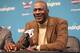 CHARLOTTE, NC- FEBRUARY 12: Owner of the Charlotte Hornets, Michael Jordan, hosts a press conference for media before NBA All-Star Weekend at the Spectrum Center in Charlotte, North Carolina on February 12, 2019. NOTE TO USER: User expressly acknowledges and agrees that, by downloading and or using this photograph, User is consenting to the terms and conditions of the Getty Images License Agreement. Mandatory Copyright Notice: Copyright 2019 NBAE (Photo by Kent Smith/NBAE via Getty Images)