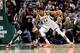 MILWAUKEE, WISCONSIN - MARCH 26: Giannis Antetokounmpo #34 of the Milwaukee Bucks is defended by James Harden #13 of the Houston Rockets during the second half of a game at Fiserv Forum on March 26, 2019 in Milwaukee, Wisconsin. NOTE TO USER: User expressly acknowledges and agrees that, by downloading and or using this photograph, User is consenting to the terms and conditions of the Getty Images License Agreement. (Photo by Stacy Revere/Getty Images)