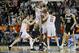 LOUISVILLE, KENTUCKY - MARCH 30: Mamadi Diakite #25 of the Virginia Cavaliers celebrates with teammates after making a game-tying shot over Matt Haarms #32 of the Purdue Boilermakers to extend the game to overtime as time expires in the second half of the 2019 NCAA Men's Basketball Tournament South Regional at KFC YUM! Center on March 30, 2019 in Louisville, Kentucky. (Photo by Kevin C. Cox/Getty Images)