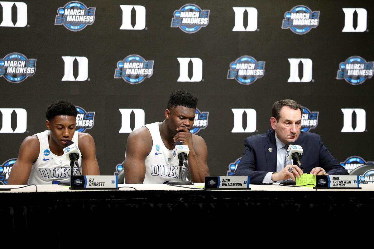Coach K Zion Williamson, Duke Failing to Make Final Four 'Huge