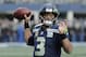 Seattle Seahawks quarterback Russell Wilson warms up before an NFL football game against the Arizona Cardinals, Sunday, Dec. 30, 2018, in Seattle. (AP Photo/Ted S. Warren)