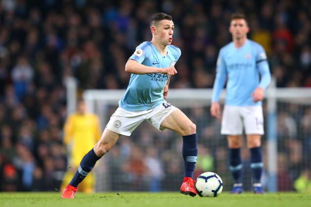 MANCHESTER, ENGLAND - APRIL 03: Phil Foden of Manchester City during the Premier League match between Manchester City and Cardiff City at Etihad Stadium on April 03, 2019 in Manchester, United Kingdom. (Photo by Alex Livesey - Danehouse/Getty Images)