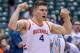 HONOLULU, HI - DECEMBER 22: Nate Sestina #4 of the Bucknell Bison flexes during the second half of the game against the Rhode Island Rams at Stan Sheriff Center on December 22, 2018 in Honolulu, Hawaii. (Photo by Darryl Oumi/Getty Images)