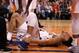 PHOENIX, ARIZONA - APRIL 03: Devin Booker #1 of the Phoenix Suns holds his ankle after an injury during the first half of the NBA game against the Utah Jazz at Talking Stick Resort Arena on April 03, 2019 in Phoenix, Arizona. (Photo by Christian Petersen/Getty Images)