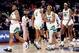 TAMPA, FLORIDA - APRIL 07: Chloe Jackson #24 of the Baylor Lady Bears celebrates with her teammates after scoring a basket against the Notre Dame Fighting Irish during the fourth quarter in the championship game of the 2019 NCAA Women's Final Four at Amalie Arena on April 07, 2019 in Tampa, Florida. (Photo by Mike Ehrmann/Getty Images)