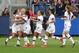 The US's Carli Lloyd (L) celebrates with teammates after scoring a goal against Belgium during the International Women's friendly football match between the US and Belgium at the Banc of California Stadium in Los Angeles on April 7, 2019. (Photo by Mark RALSTON / AFP) (Photo credit should read MARK RALSTON/AFP/Getty Images)