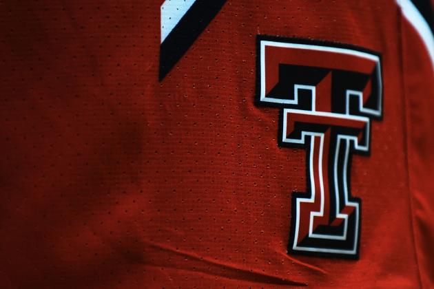 BATON ROUGE, LA - NOVEMBER 18:  Detailed view of the Texas Tech logo seen on a players uniform during a game against the LSU Tigers at the Pete Maravich Assembly Center on November 18, 2014 in Baton Rouge, Louisiana.  LSU won the game in overtime 69-64.  (Photo by Stacy Revere/Getty Images)