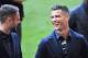 Juventus' Cristiano Ronaldo smiles while inspecting the pitch before a training session on the eve of the team's European Champions league quarter final match against Ajax Amsterdam, on April 9, 2019 at Sports park De Toekomst in Amsterdam. (Photo by EMMANUEL DUNAND / ANP / AFP) / Netherlands OUT (Photo credit should read EMMANUEL DUNAND/AFP/Getty Images)