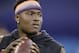 Ohio State quarterback Dwayne Haskins throws during a drill at the NFL football scouting combine, Saturday, March 2, 2019, in Indianapolis. (AP Photo/Darron Cummings)