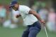AUGUSTA, GEORGIA - APRIL 12: Tiger Woods of the United States celebrates after making a putt for birdie on the 15th green during the second round of the Masters at Augusta National Golf Club on April 12, 2019 in Augusta, Georgia. (Photo by David Cannon/Getty Images)