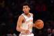 NEW YORK, NEW YORK - MARCH 17: Allonzo Trier #14 of the New York Knicks dribbles the ball during the second half of the game against the Los Angeles Lakers at Madison Square Garden on March 17, 2019 in New York City. NOTE TO USER: User expressly acknowledges and agrees that, by downloading and or using this photograph, User is consenting to the terms and conditions of the Getty Images License Agreement. (Photo by Sarah Stier/Getty Images)