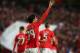 LISBON, PORTUGAL - APRIL 11: Joao Felix of SL Benfica celebrates after scoring a goal during the UEFA Europa League Quarter Final - First Leg match between SL Benfica and Eintracht Frankfurt at Estadio da Luz on April 11, 2019 in Lisbon, Portugal. (Photo by Gualter Fatia/Getty Images)